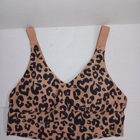 OFFLINE BY AERIE STRETCH MEDIUM SUPPORT SPORTS BRA LEOPARD ANIMAL PRINT - Picture 2 of 8